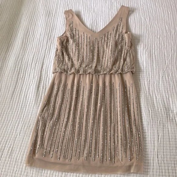 Beaded Dress Nude - Picture 4 of 6